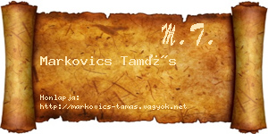 Markovics Tamás névjegykártya